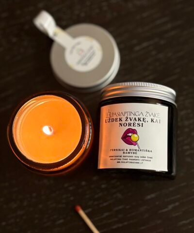 Alternative view of Kvapni Paslaptinga žvakė Uždek žvakę kai(būsi be apatinių) 120 ml u jūsų pasirinktu tekstu viduje