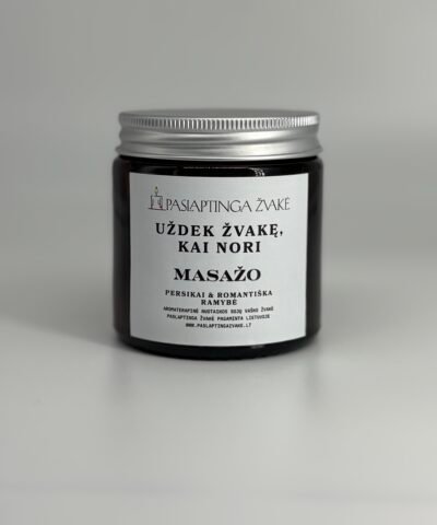 Kvapni Paslaptinga žvakė Uždek žvakę kai(Uždek žvakę kai nori masažo) 120 ml u jūsų pasirinktu tekstu viduje