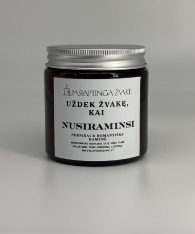 Kvapni Paslaptinga žvakė Uždek žvakę kai(Uždek žvakę kai nusiraminsi) 120 ml u jūsų pasirinktu tekstu viduje