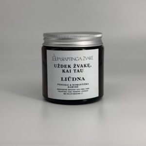 Kvapni Paslaptinga žvakė Uždek žvakę (kai tau liūdna) 120 ml u jūsų pasirinktu tekstu viduje