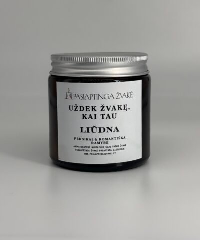 Kvapni Paslaptinga žvakė Uždek žvakę kai(Uždek žvakę kai tau liūdna) 120 ml u jūsų pasirinktu tekstu viduje